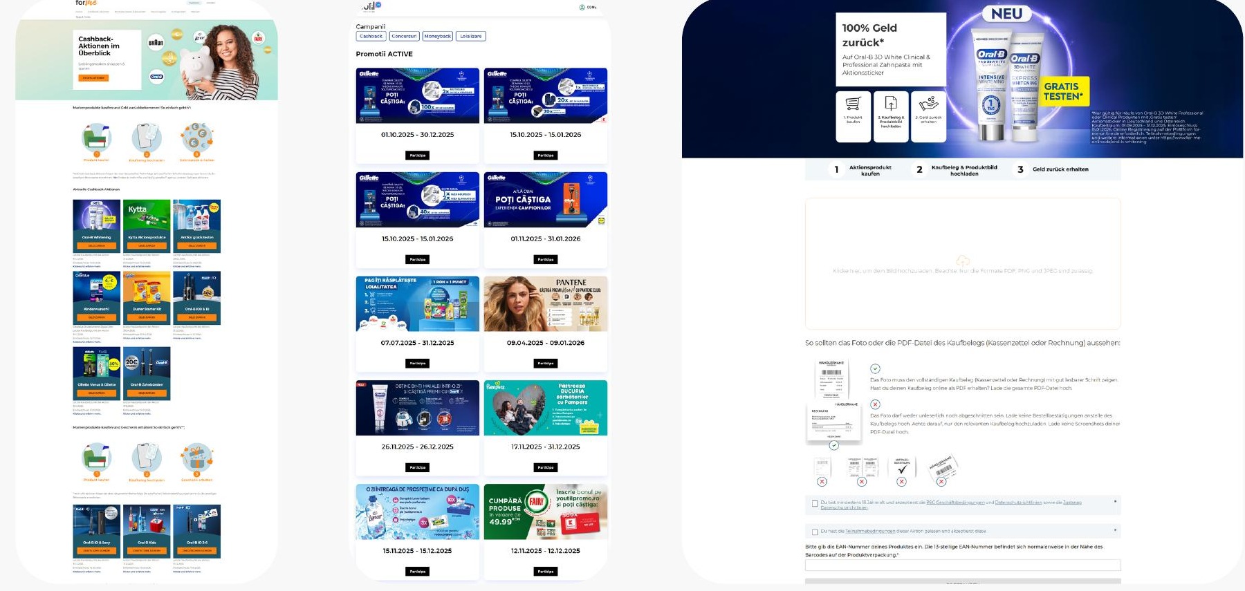 Campaign Microsite interface examples